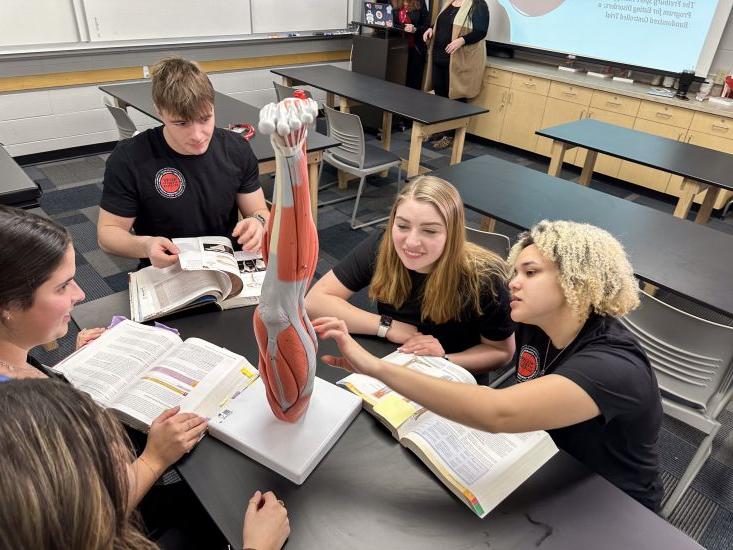 Allied health student majors working in a 全球十大赌钱排行app classroom.